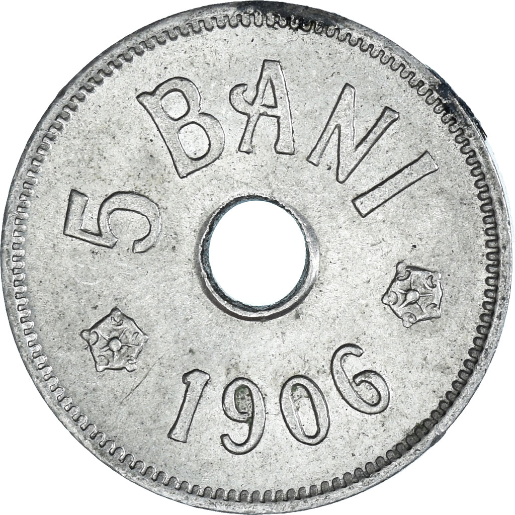 Munten, Roemenië, Carol I, 5 Bani, 1906, ZF, Cupro-nikkel, KM:31