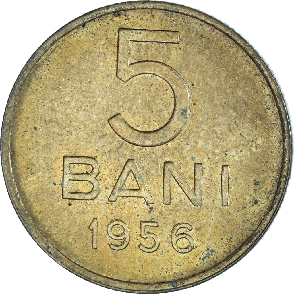 Moeda, Roménia, 5 Bani, 1956, EF(40-45), Cobre-Níquel-Zinco, KM:83.2
