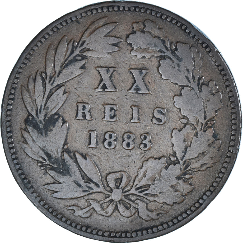 Monnaie, Portugal, Luiz I, 20 Reis, 1883, TB, Bronze, KM:527
