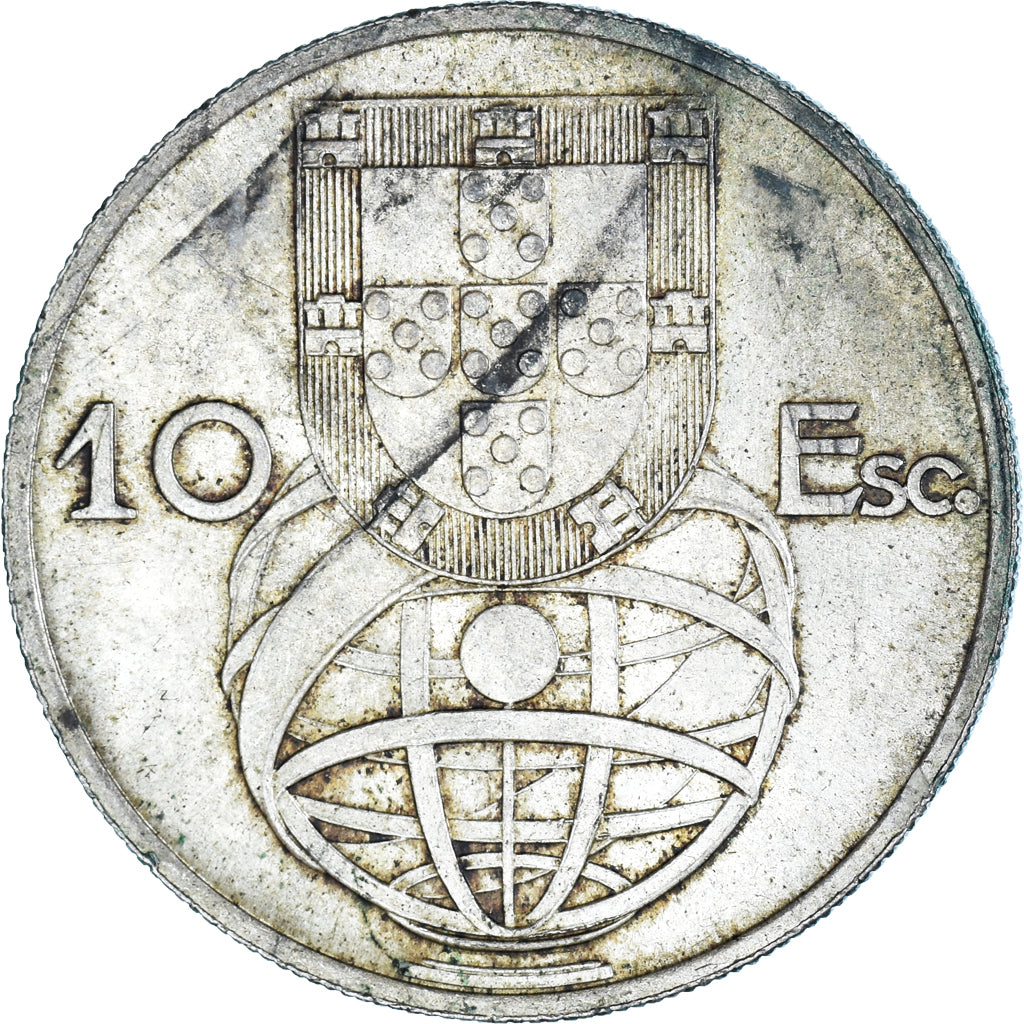 Moeda, Portugal, 10 Escudos, 1954, VF(30-35), Prata, KM:586