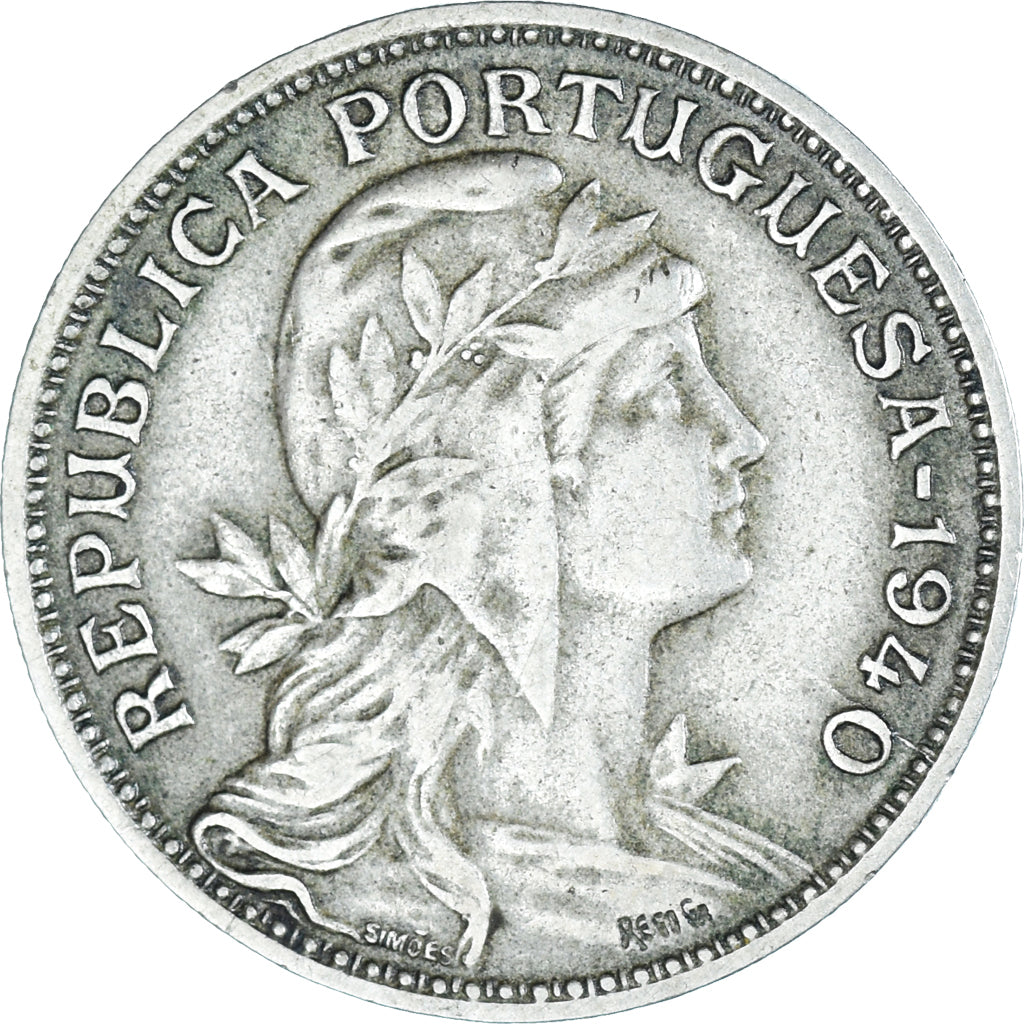 Moeda, Portugal, 50 Centavos, 1940, VF(30-35), Cobre-níquel, KM:577