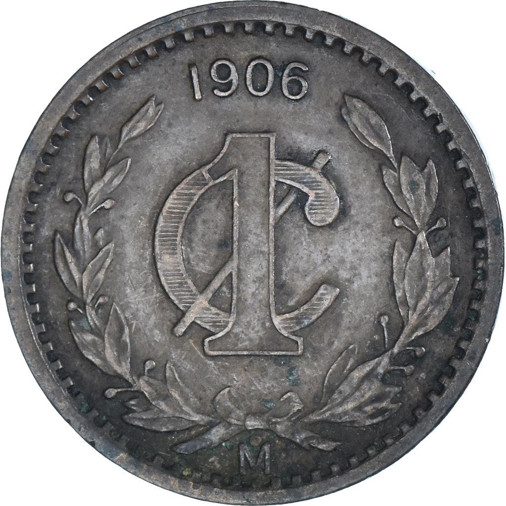 Moneda, México, Centavo, 1906, Mexico City, MBC, Bronce, KM:415