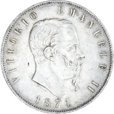 Moneta, Italia, Vittorio Emanuele II, 5 Lire, 1871, Milan, BB, Argento, KM:8.3