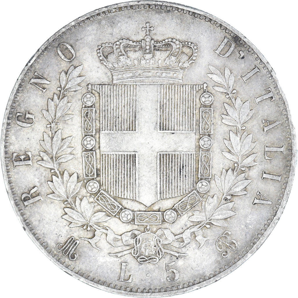 Moneta, Italia, Vittorio Emanuele II, 5 Lire, 1871, Milan, BB, Argento, KM:8.3