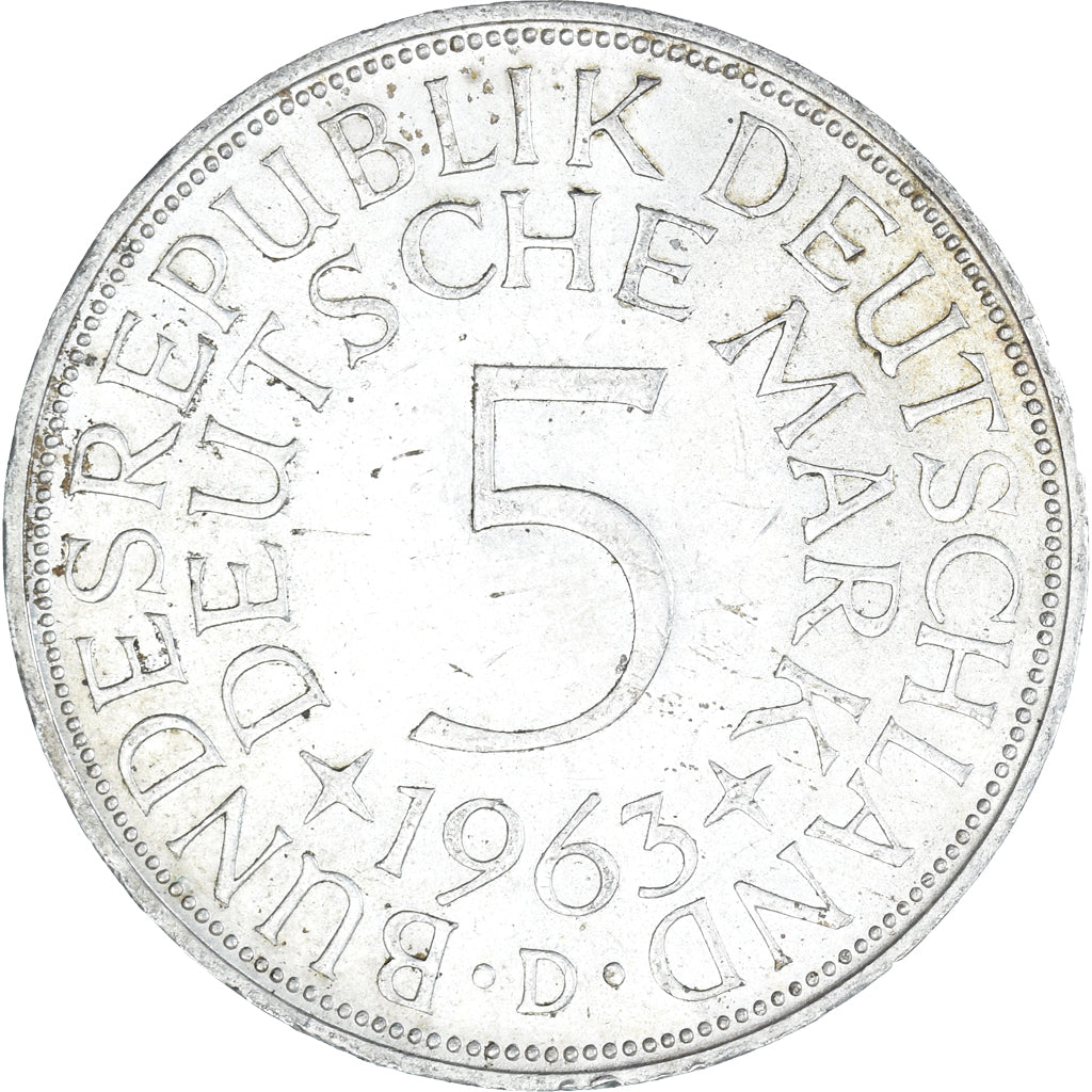 Münze, Bundesrepublik Deutschland, 5 Mark, 1963, Munich, SS, Silber, KM:112.1