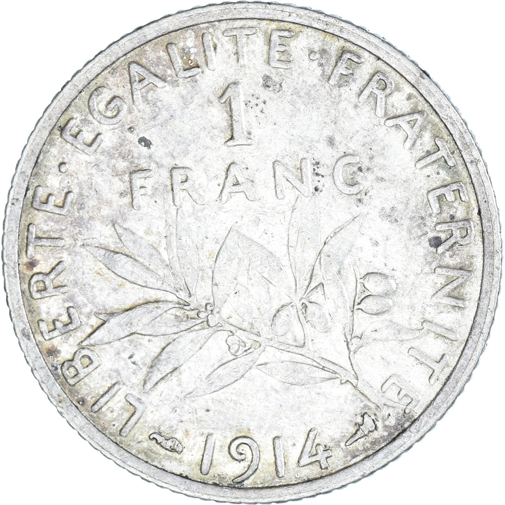 Coin, France, Semeuse, Franc, 1914, Paris, 1 Franc, EF(40-45), Silver, KM:844.1