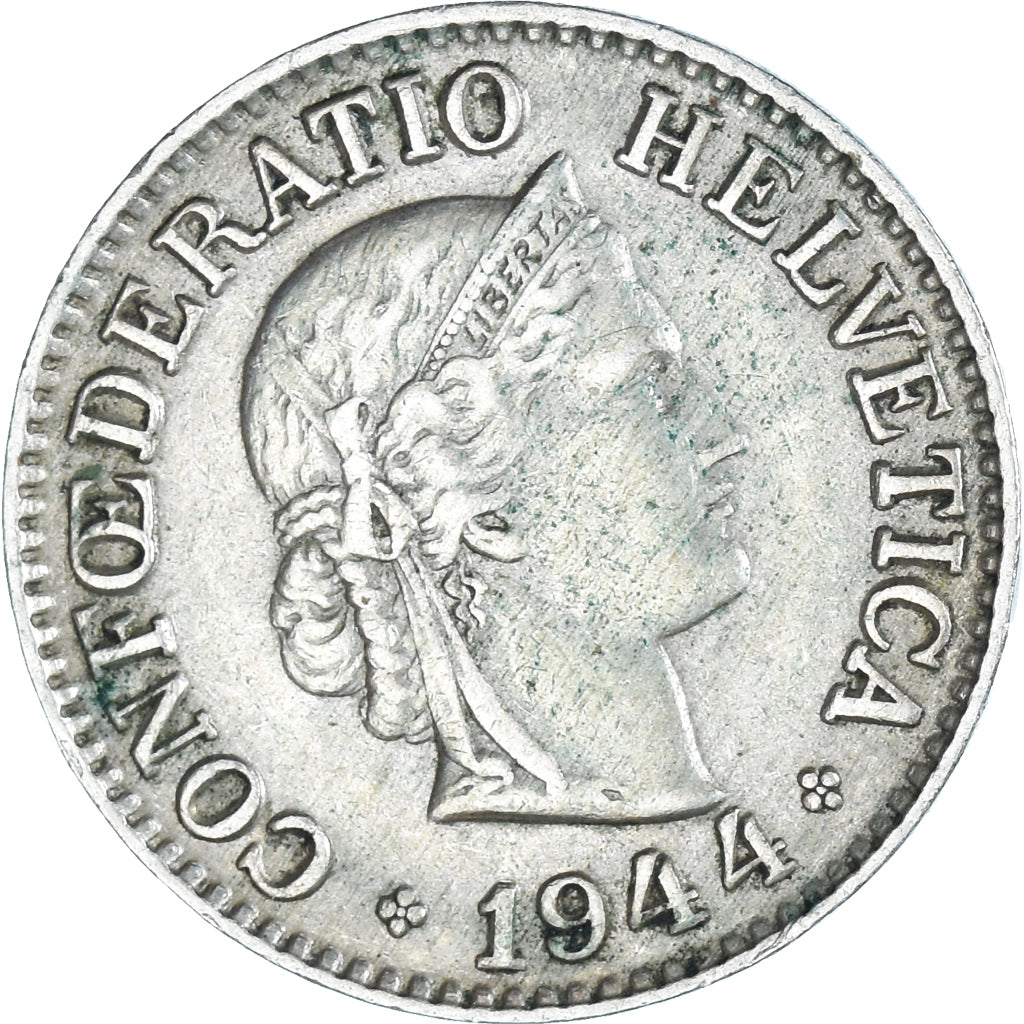 Munten, Zwitserland, 10 Rappen, 1944, Bern, FR, Cupro-nikkel, KM:27