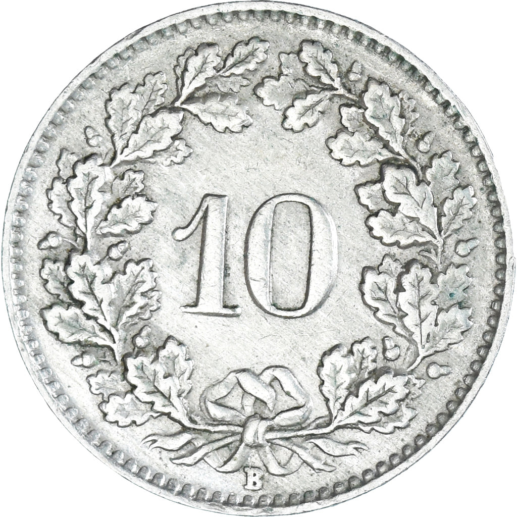 Munten, Zwitserland, 10 Rappen, 1944, Bern, FR, Cupro-nikkel, KM:27