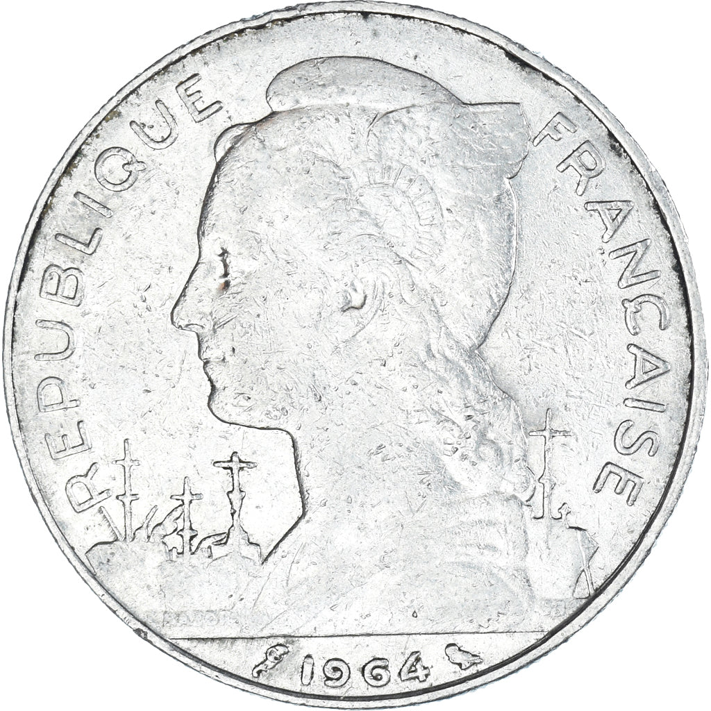 Moneta, Réunion, 100 Francs, 1964, BB, Nichel, KM:13