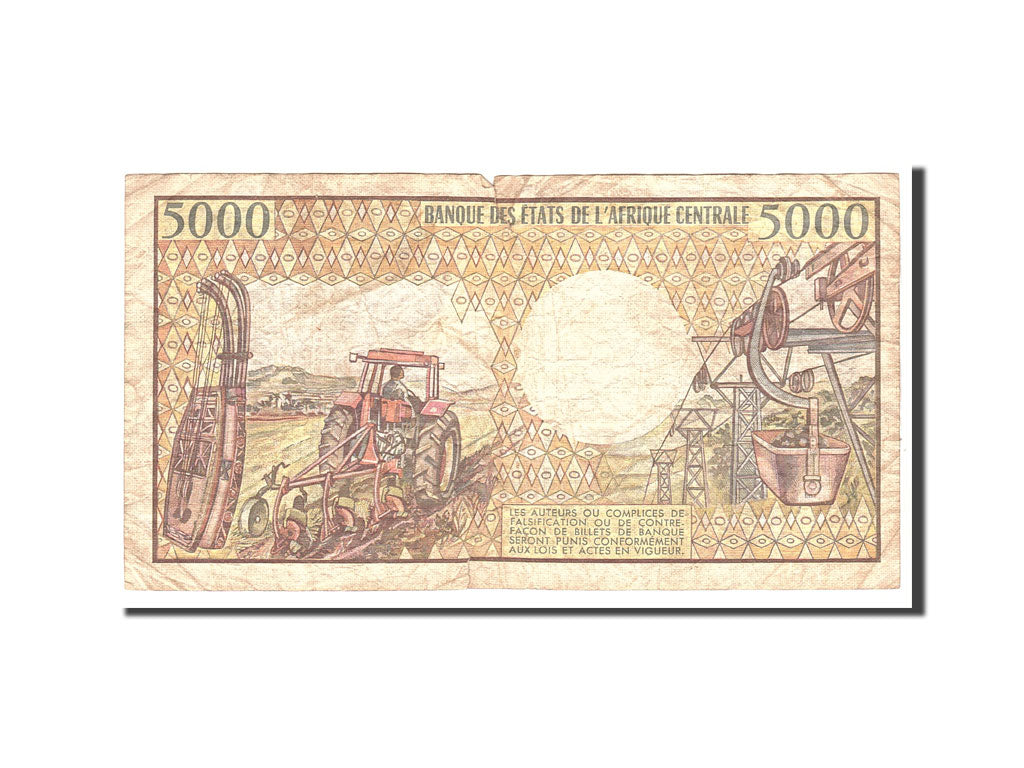 Banknote, Cameroon, 5000 Francs, 1984, Undated, KM:22, VF(20-25)