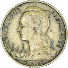 Münze, Réunion, 10 Francs, 1955, S+, Aluminum-Bronze, KM:10, Lecompte:78
