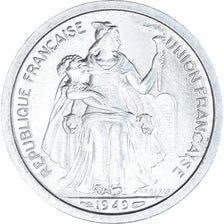 Coin, New Caledonia, 2 Francs, 1949, Paris, MS(63), Aluminum, KM:9