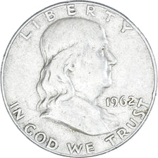 Coin, United States, Franklin Half Dollar, Half Dollar, 1962, U.S. Mint, Denver