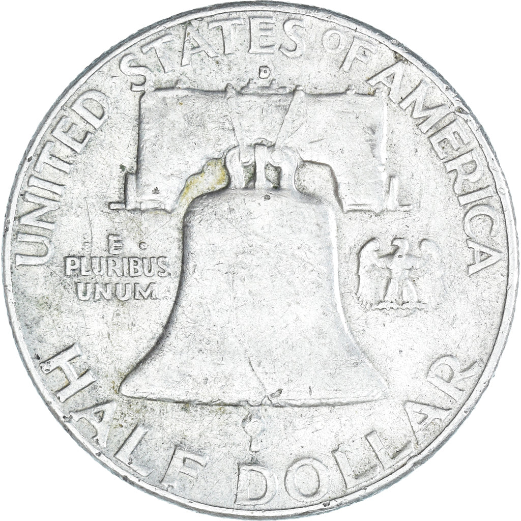 Coin, United States, Franklin Half Dollar, Half Dollar, 1962, U.S. Mint, Denver