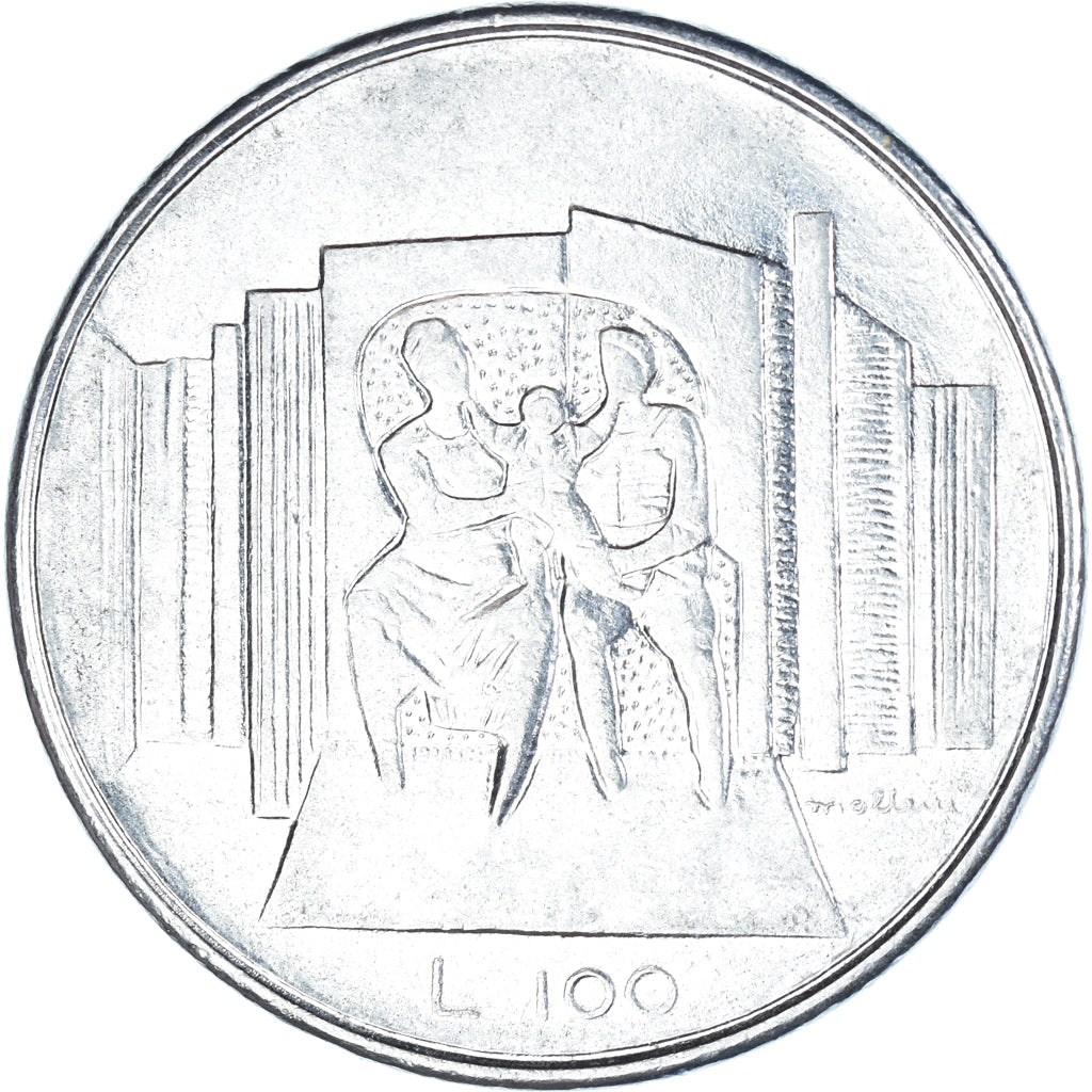 Moeda, San Marino, 100 Lire, 1976, Rome, EF(40-45), Aço, KM:57