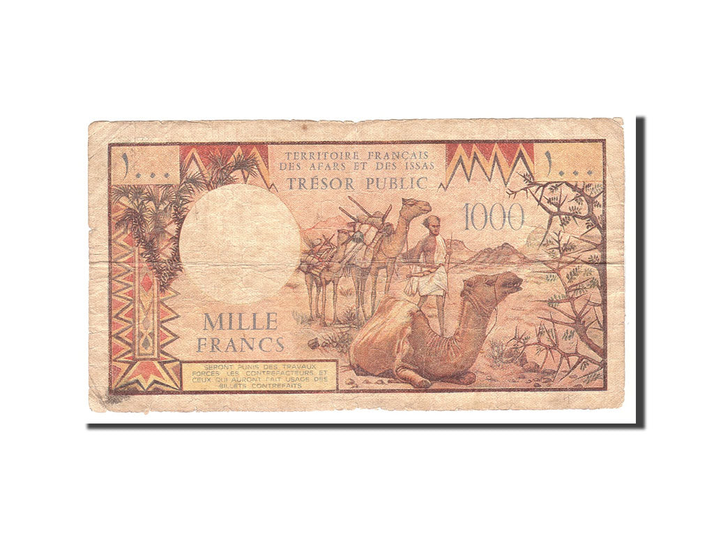 French Afars and Issas, 1000 Francs, 1975, Undated, KM:34, VF(30-35)