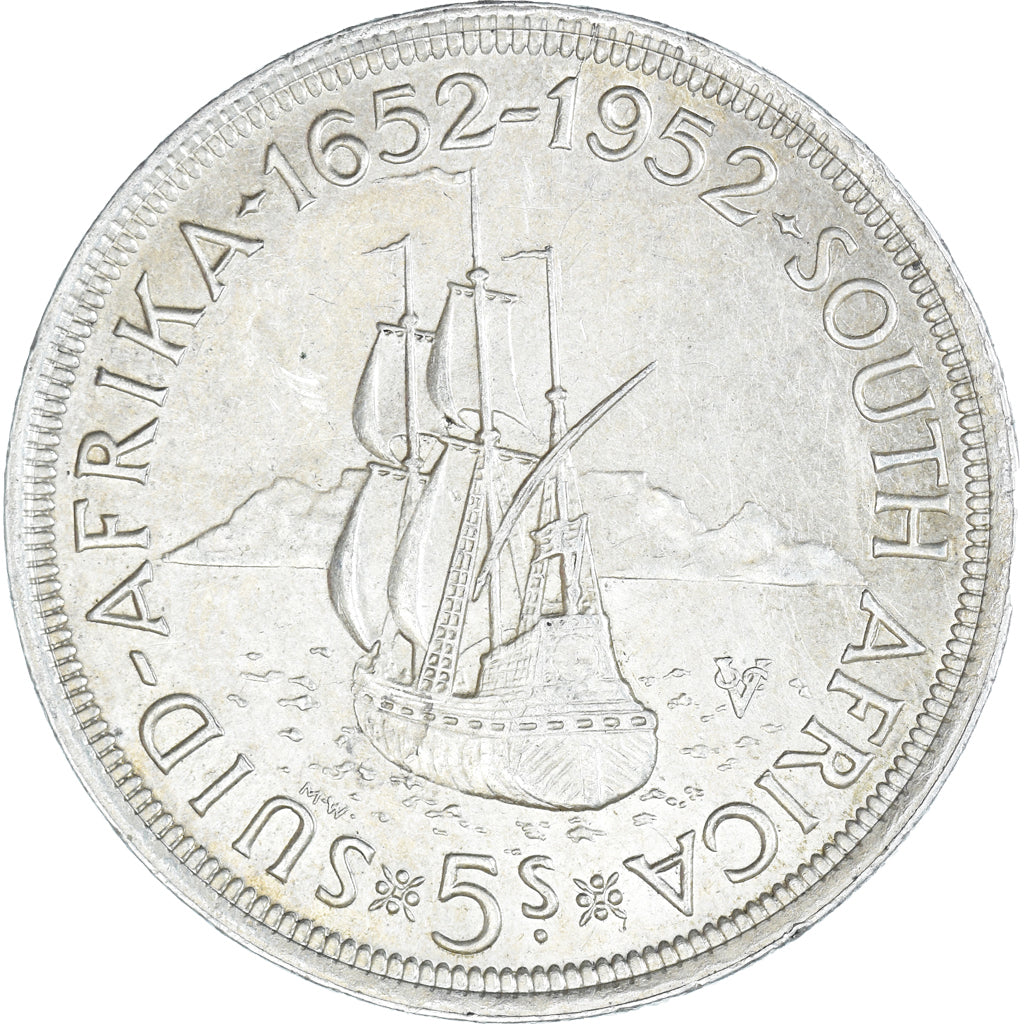 Coin, South Africa, George VI, 5 Shillings, 1952, EF(40-45), Silver, KM:41