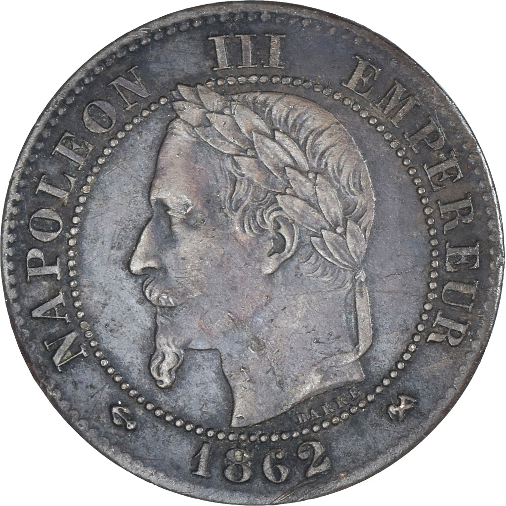Moneta, Francja, Napoleon III, 2 Centimes, 1862, Bordeaux, EF(40-45), Brązowy