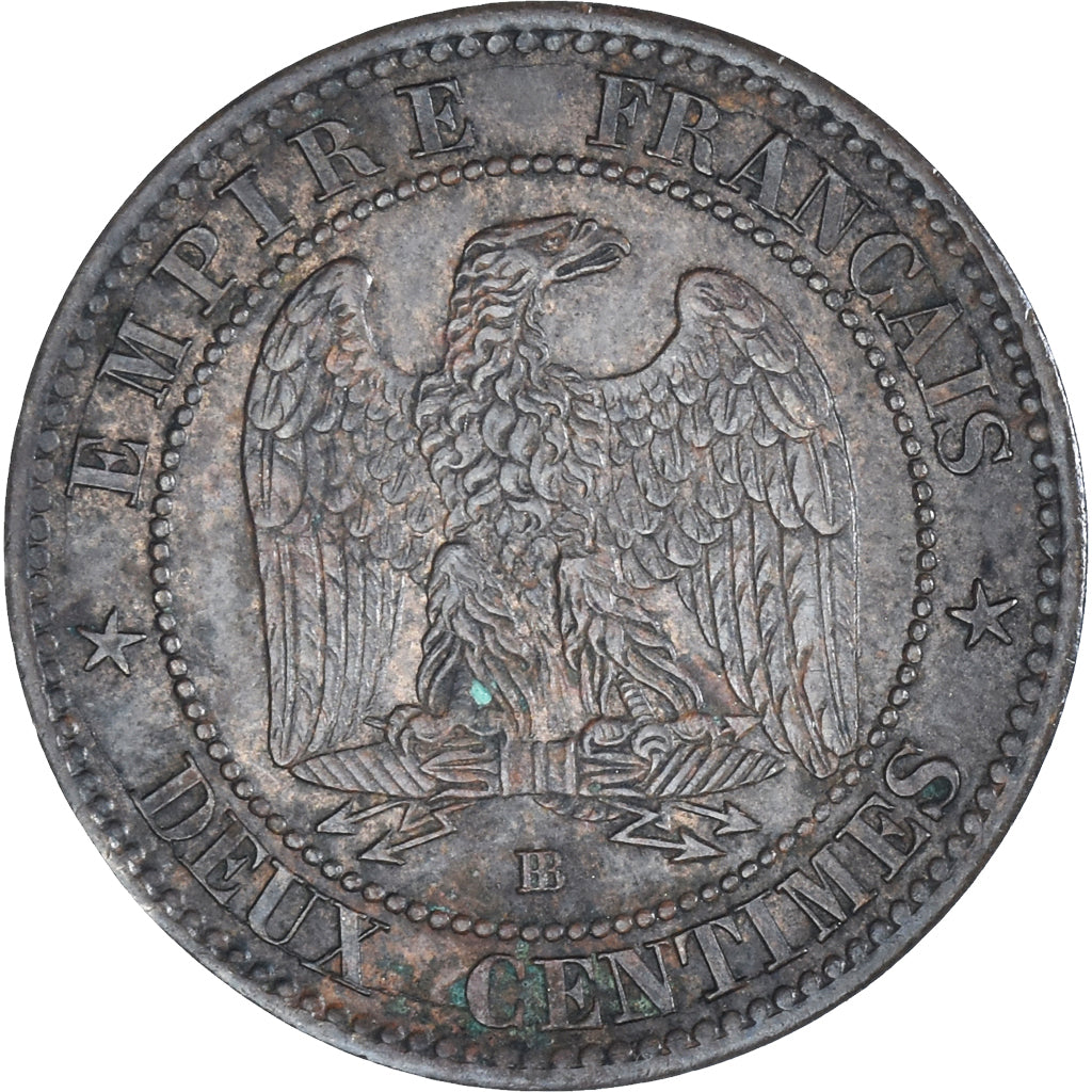Moneta, Francja, Napoleon III, Napoléon III, 2 Centimes, 1853, Strasbourg