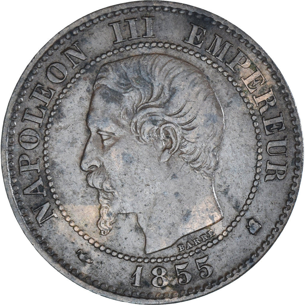 Munten, Frankrijk, Napoleon III, 2 Centimes, 1855, Bordeaux, ZF, Bronzen