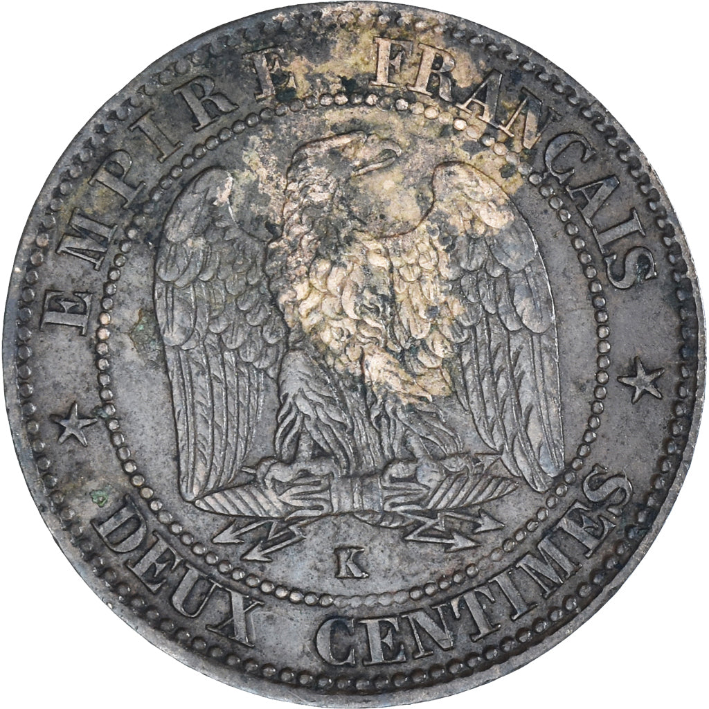 Munten, Frankrijk, Napoleon III, 2 Centimes, 1855, Bordeaux, ZF, Bronzen