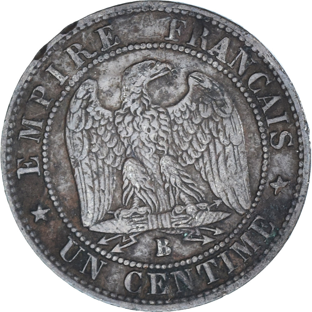 Monnaie, France, Napoleon III, Napoléon III, Centime, 1856, Rouen, TB, Bronze