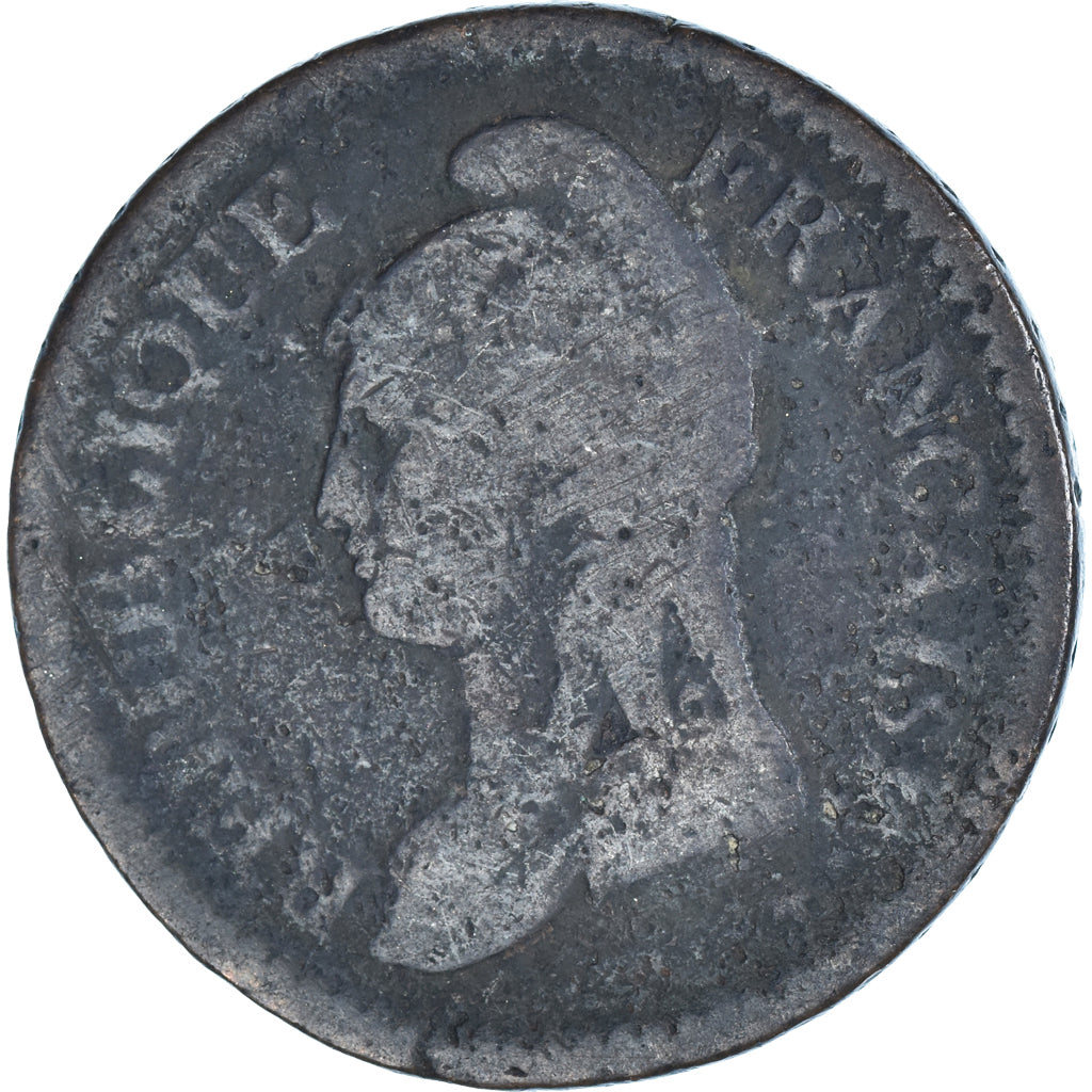 Moneda, Francia, Dupré, Decime, 1800, Strasbourg, BC, Bronce, KM:644.4