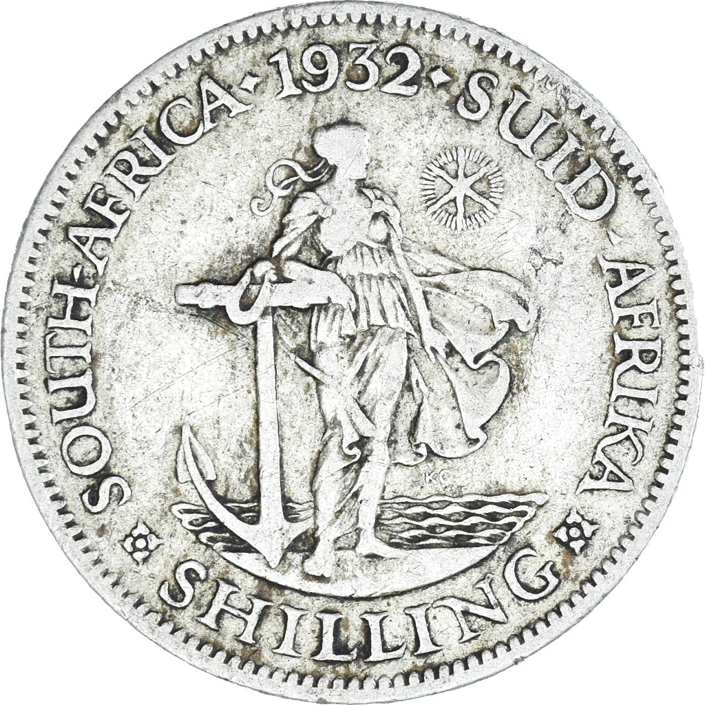 Moneda, Sudáfrica, George V, Shilling, 1932, BC+, Plata, KM:17.3