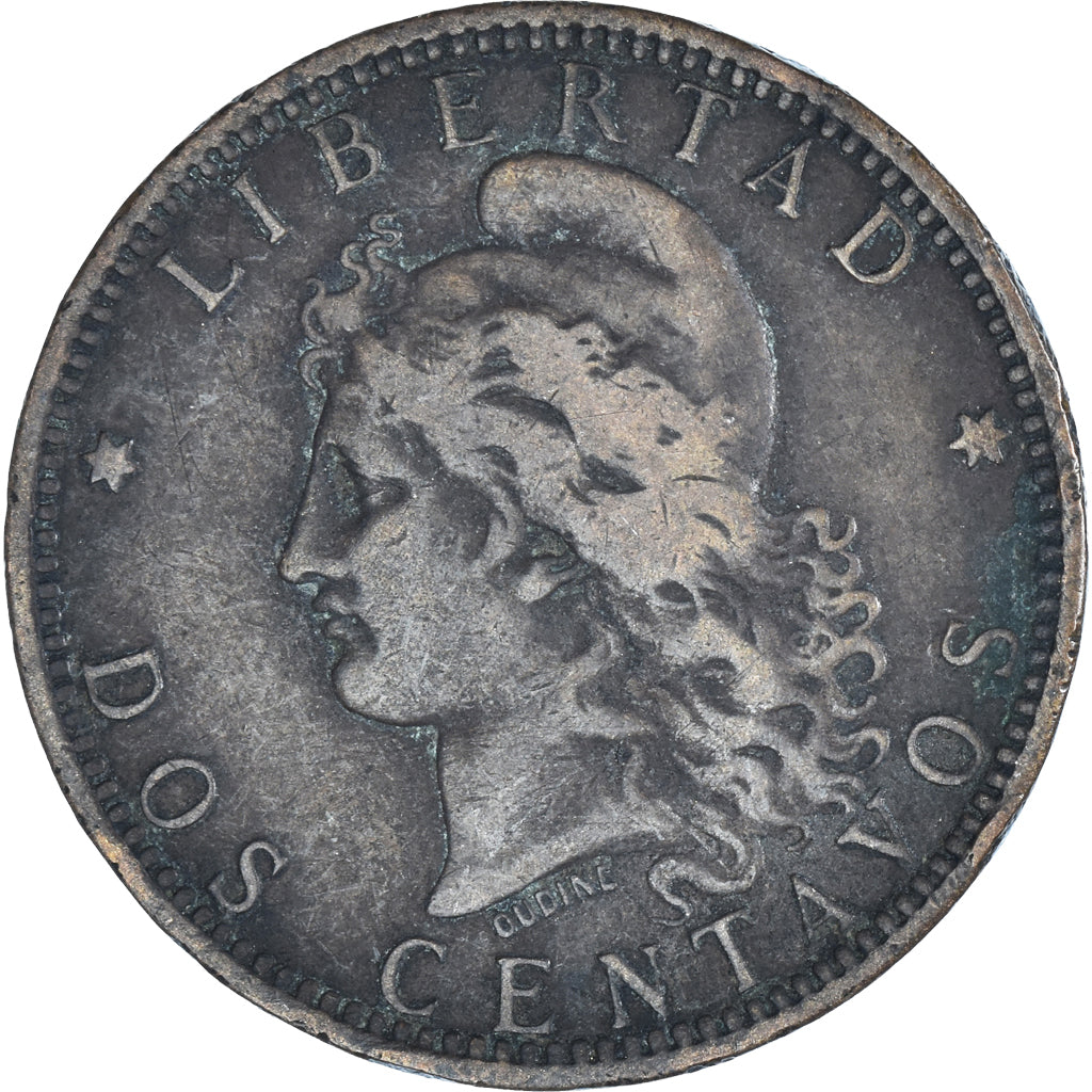 Moeda, Argentina, 2 Centavos, 1884, VF(30-35), Bronze, KM:33