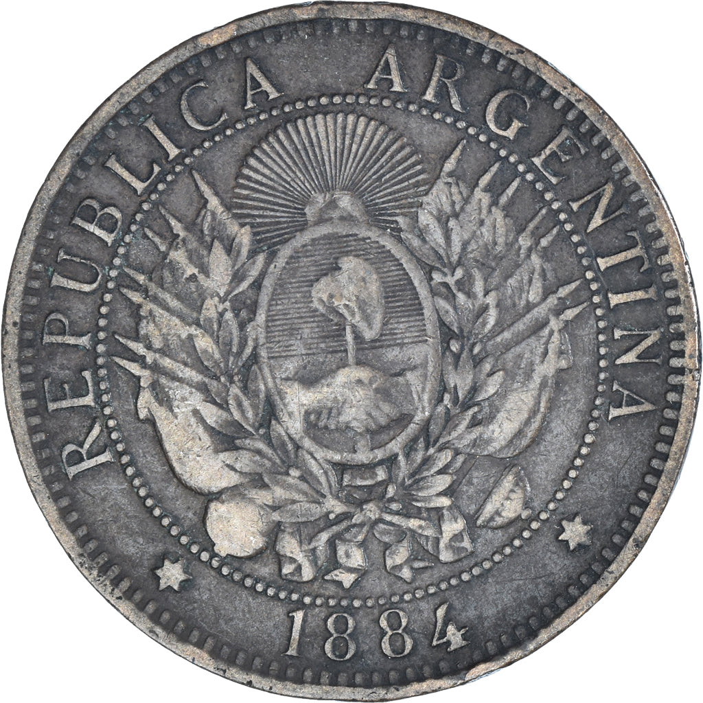 Moeda, Argentina, 2 Centavos, 1884, VF(30-35), Bronze, KM:33