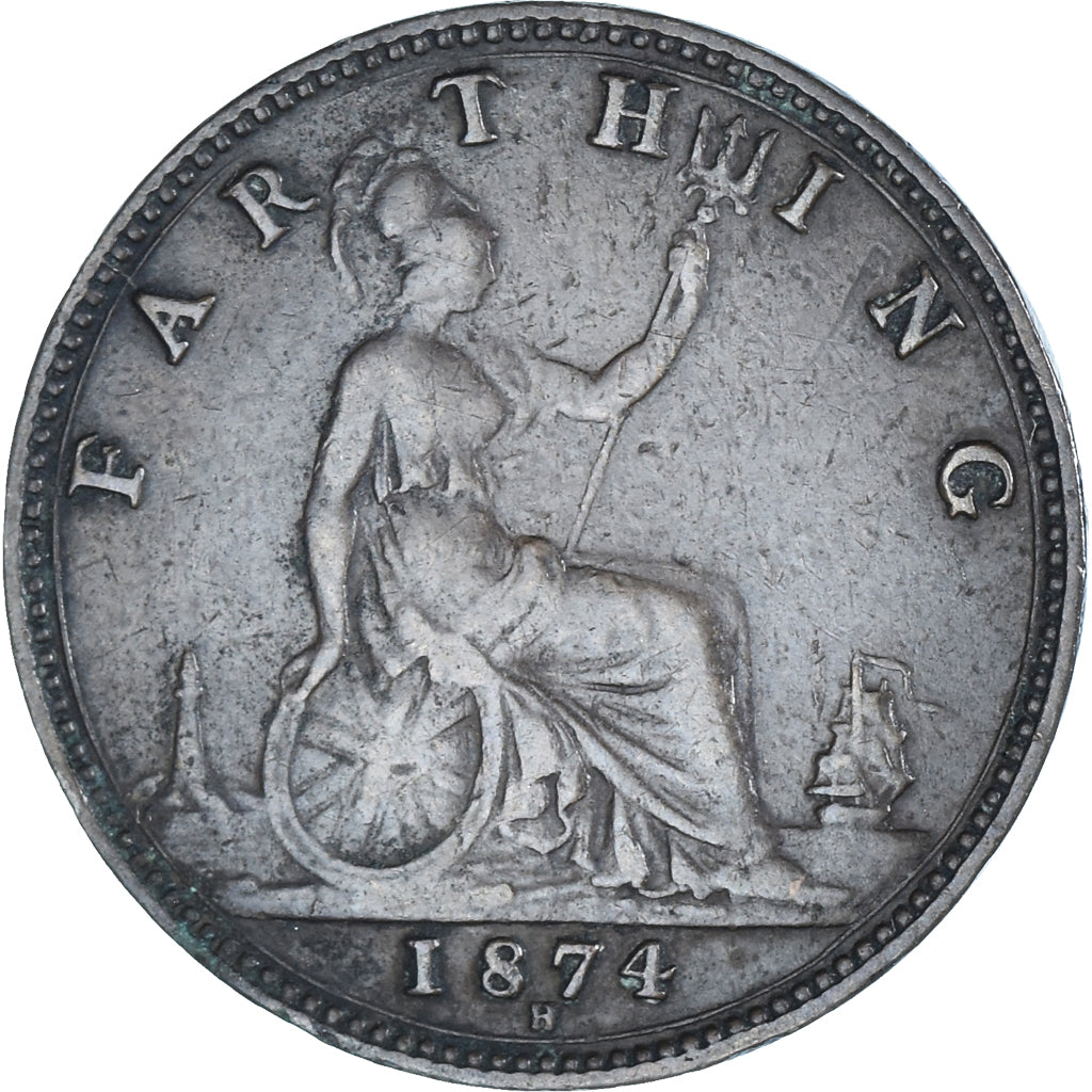 Münze, Großbritannien, Victoria, Farthing, 1874, SS, Bronze, KM:753