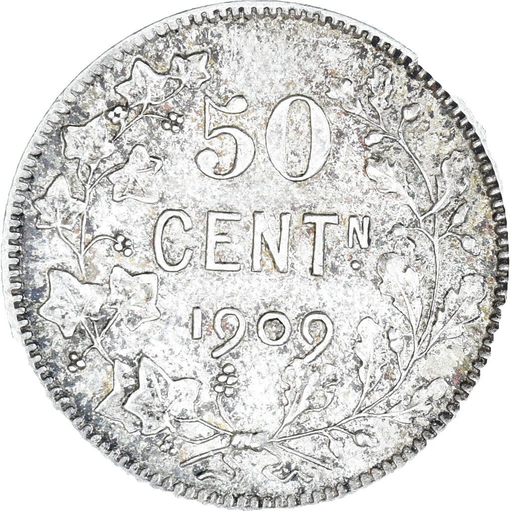 Coin, Belgium, 50 Centimes, 1909, AU(50-53), Silver, KM:61.1