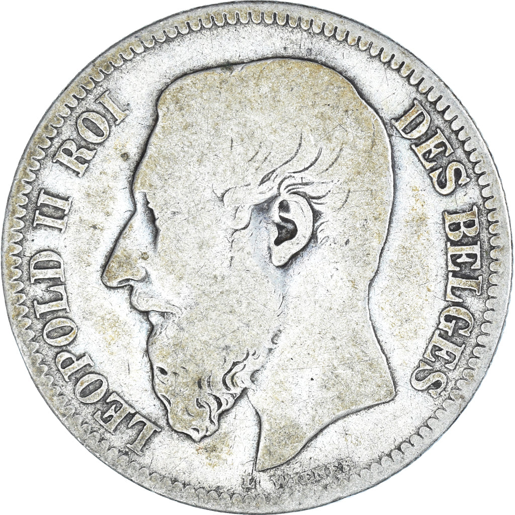 Moneta, Belgio, Leopold II, 2 Francs, 2 Frank, 1867, MB, Argento, KM:30.2