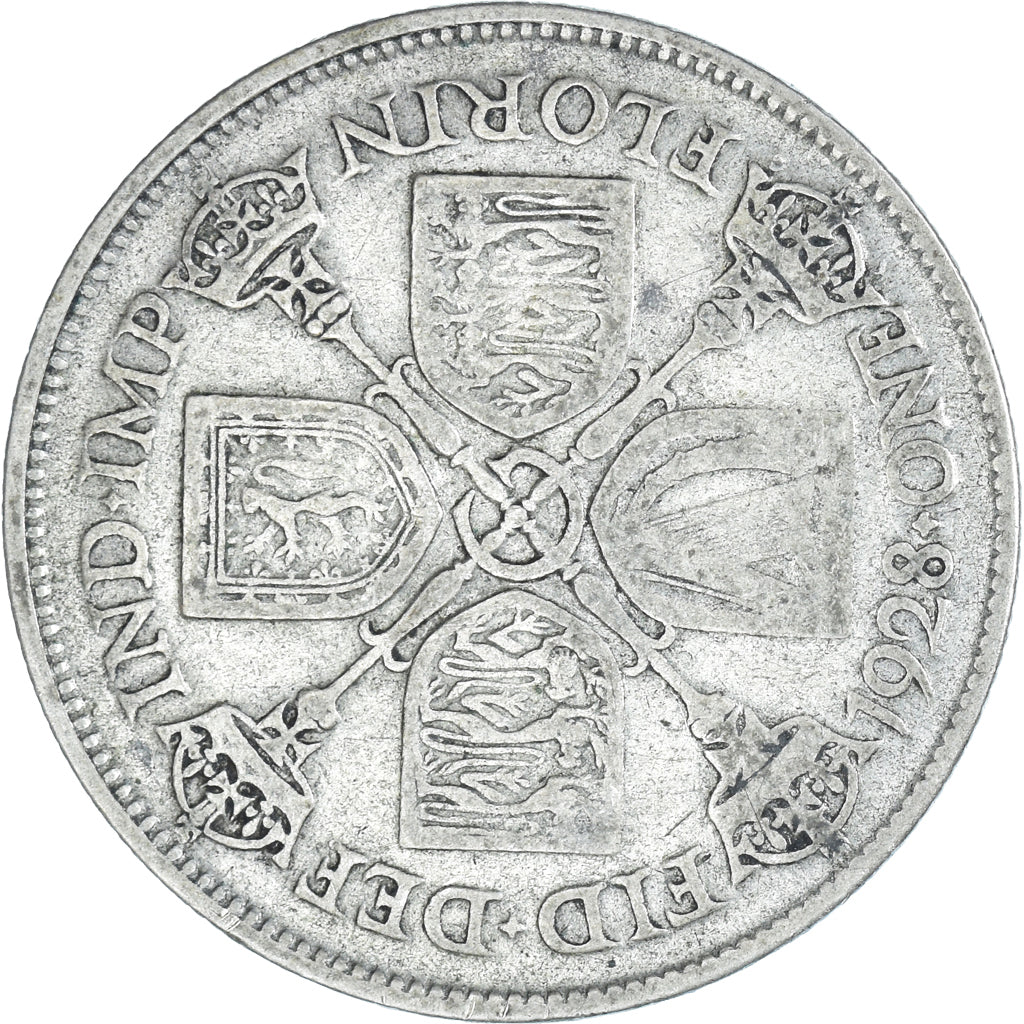 Coin, Great Britain, George V, Florin, Two Shillings, 1928, VF(20-25), Silver