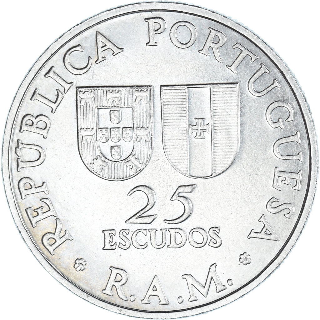 Coin, MADEIRA ISLANDS, 25 Escudos, 1981, AU(55-58), Copper-nickel, KM:4