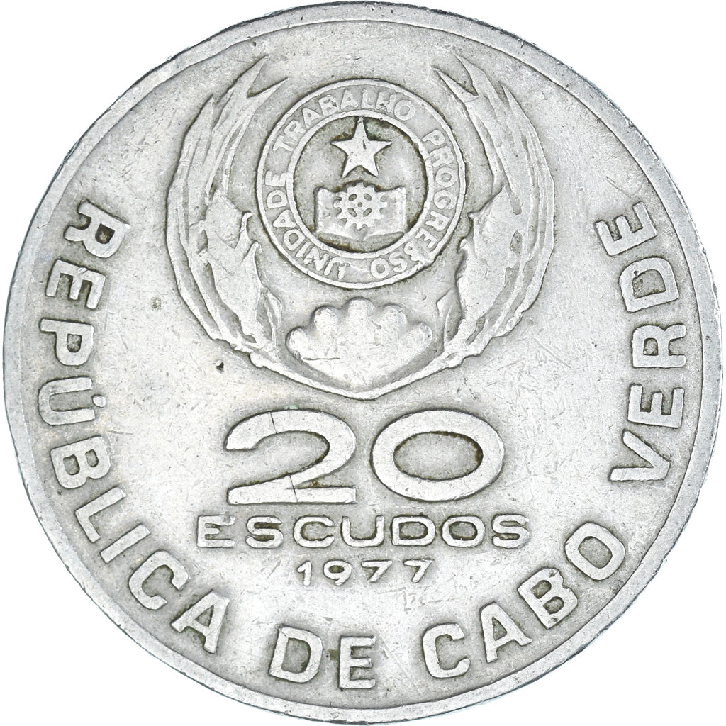 Moneta, Capo Verde, 20 Escudos, 1977, MB+, Cupronickel, KM:20