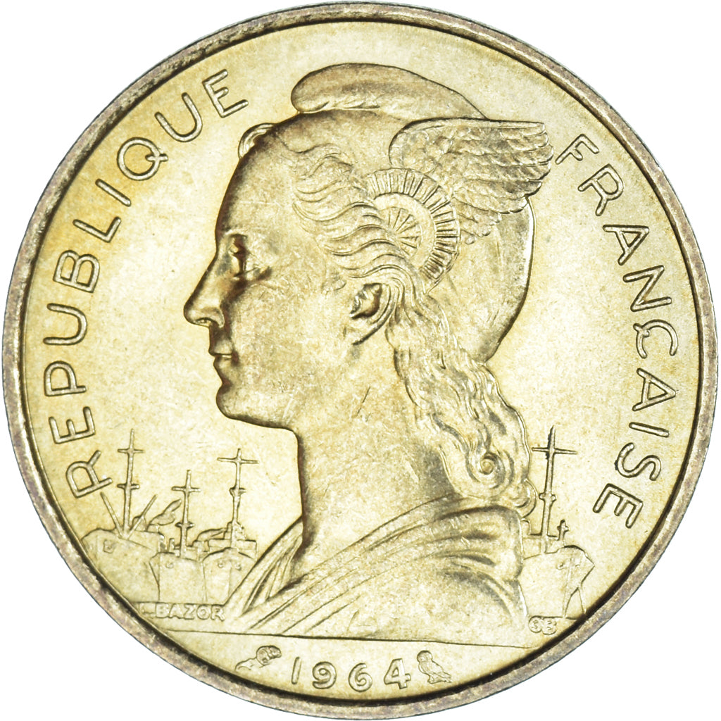 Münze, Komoren, 20 Francs, 1964, Paris, UNZ, Aluminum-Bronze, KM:8
