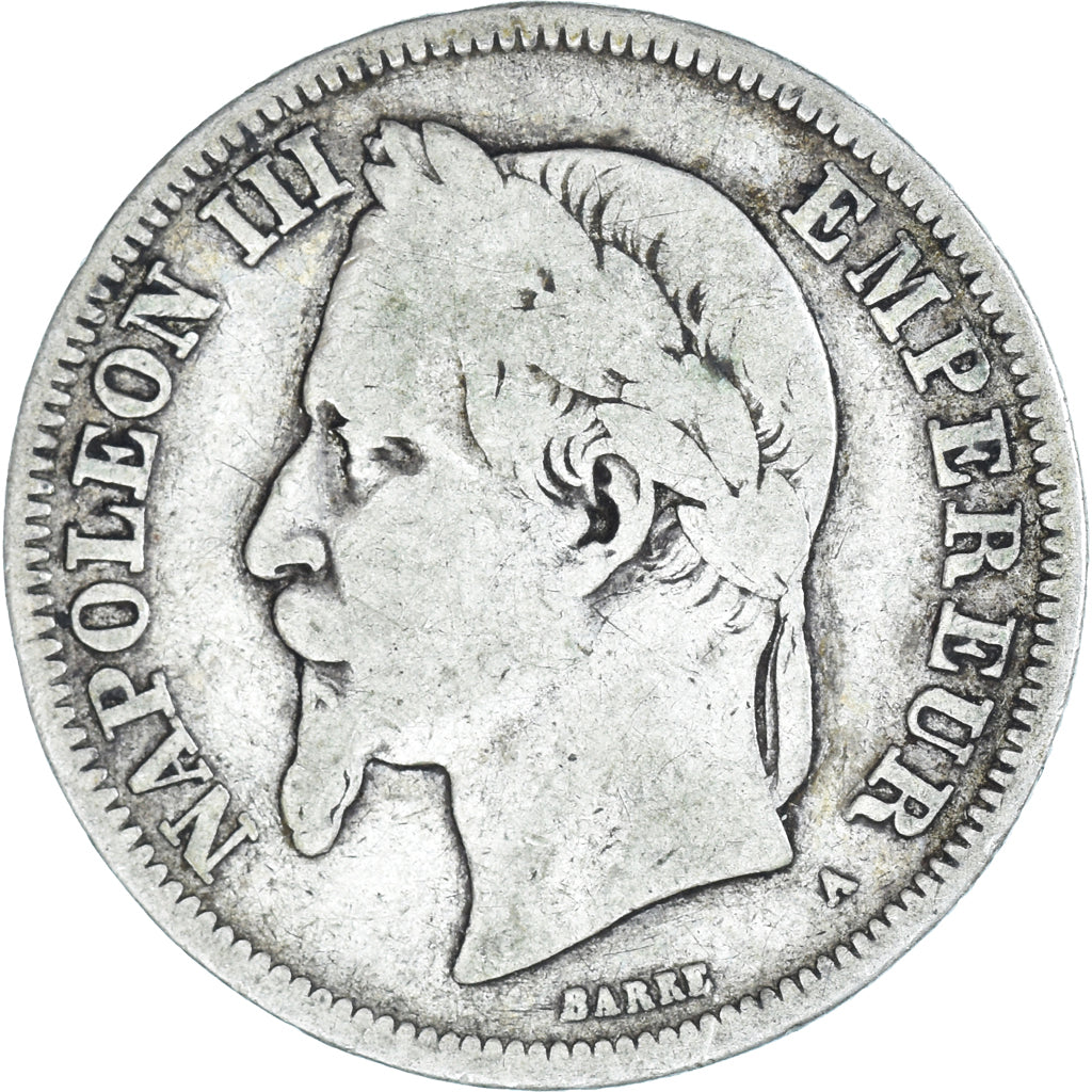 Coin, France, Napoleon III, 2 Francs, 1869, Paris, VF(20-25), Silver, KM:807.1