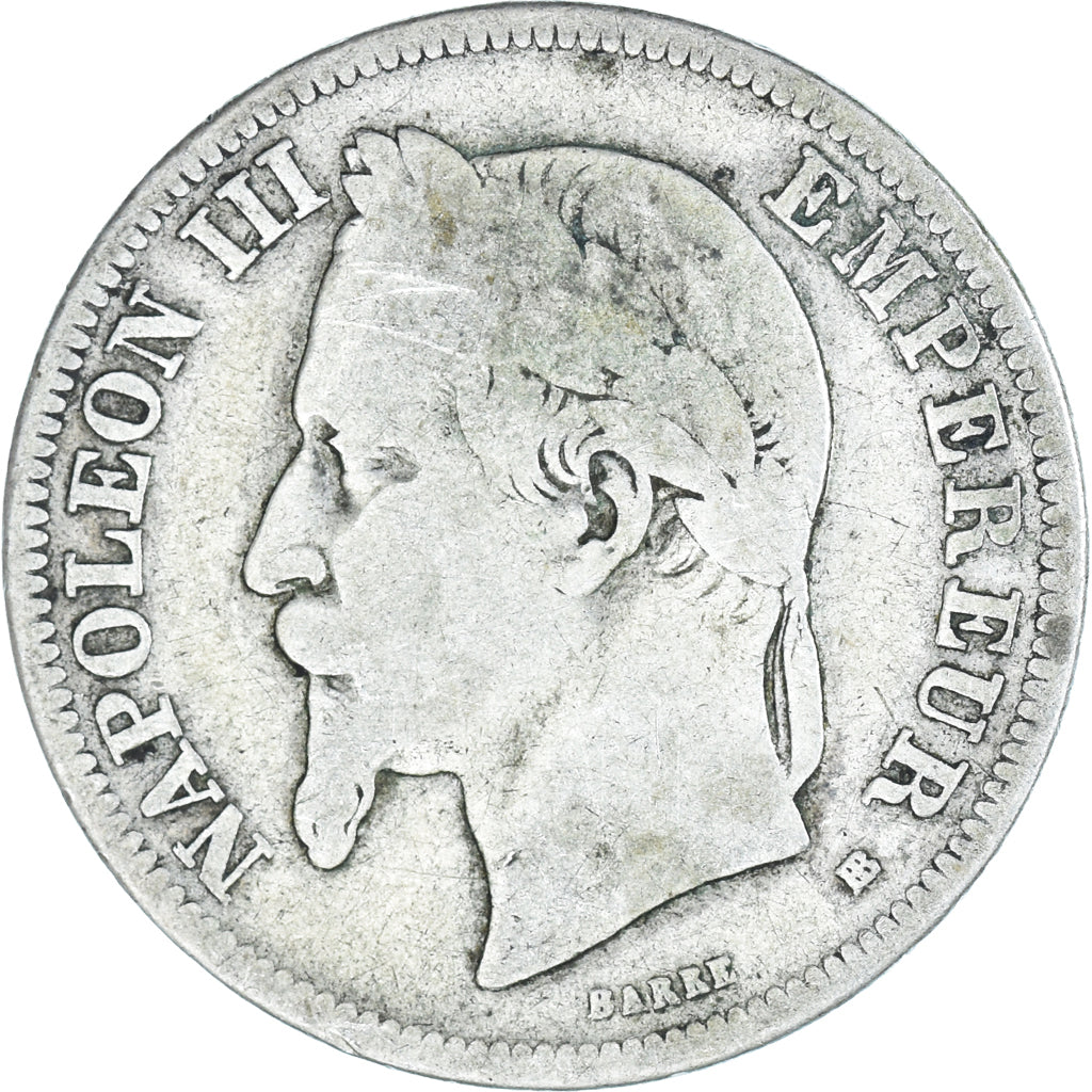 Coin, France, Napoleon III, Napoléon III, 2 Francs, 1866, Paris, VF(20-25)