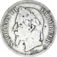 Moeda, França, Napoleon III, Napoléon III, 2 Francs, 1870, Paris, VF(20-25)