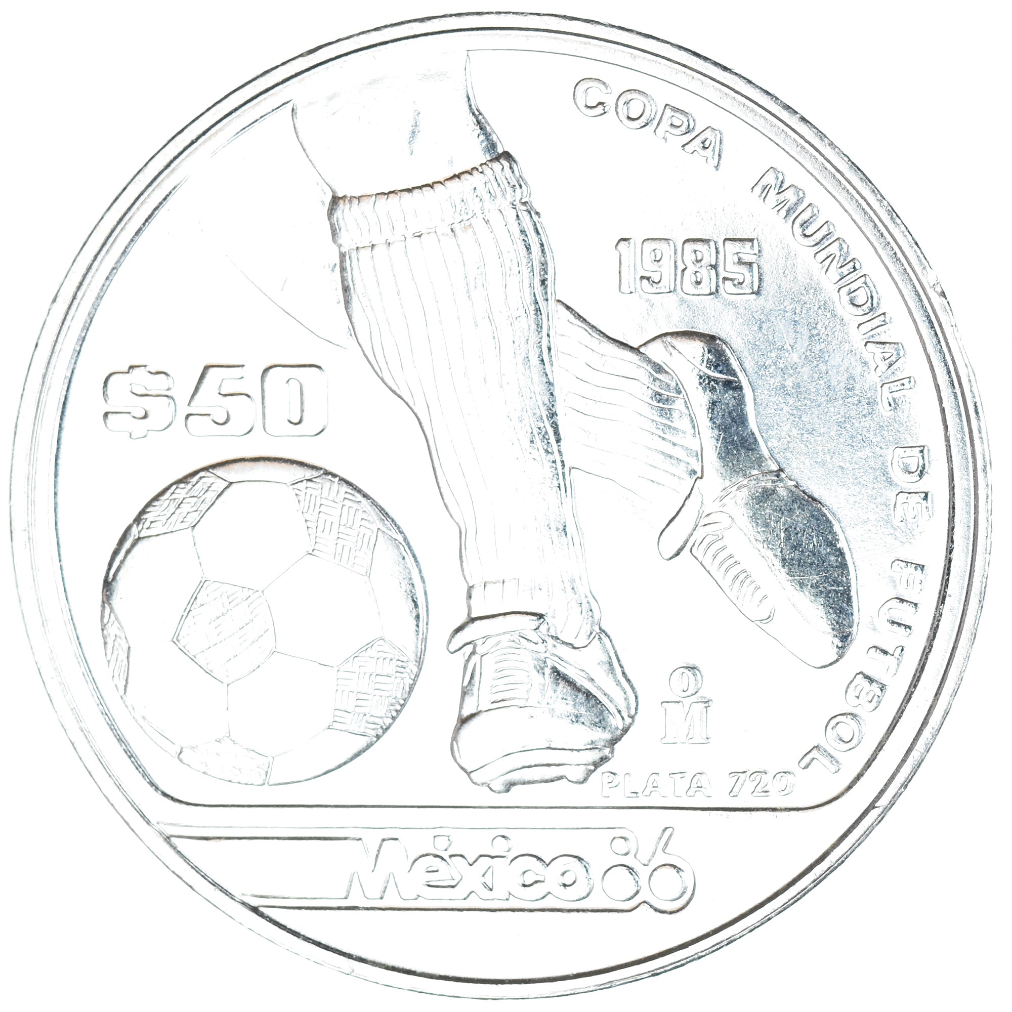 Moneta, Messico, 50 Pesos, 1986, Mexico City, 1986 World Cup Soccer Games, FDC