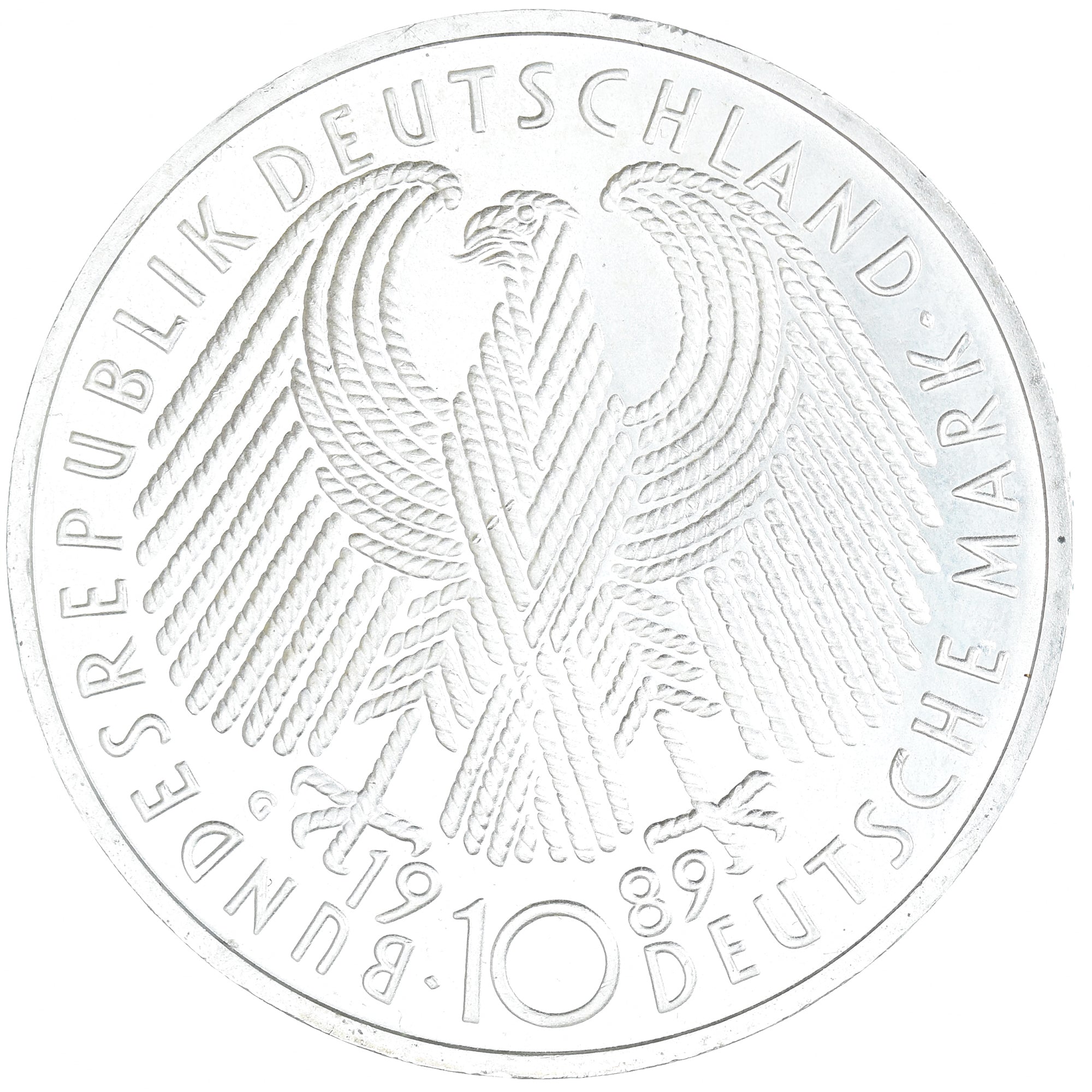 Coin, GERMANY - FEDERAL REPUBLIC, 10 Mark, 1989, Karlsruhe, Germany, 40 JAHRE