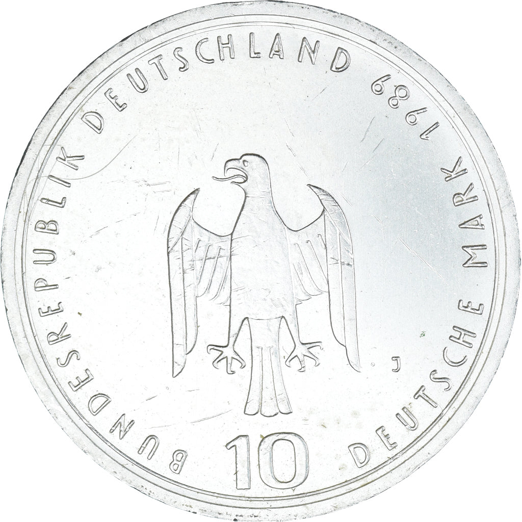 Coin, GERMANY - FEDERAL REPUBLIC, 10 Mark, 1989, Hamburg, Germany, EF(40-45)