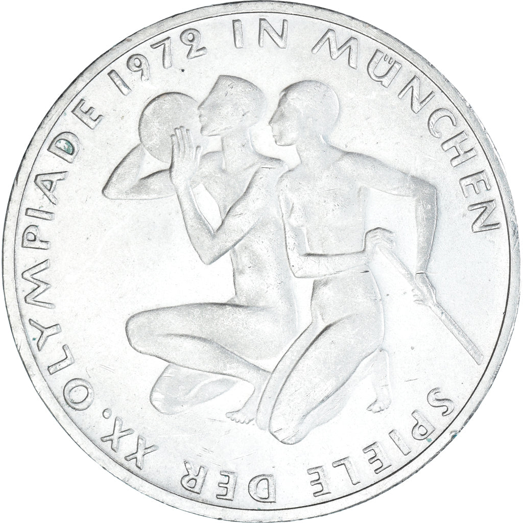 Moeda, ALEMANHA - REPÚBLICA FEDERAL, 10 Mark, 1972, Stuttgart, AU(55-58)