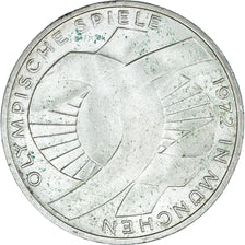 Coin, GERMANY - FEDERAL REPUBLIC, 10 Mark, 1972, Stuttgart, EF(40-45), Silver