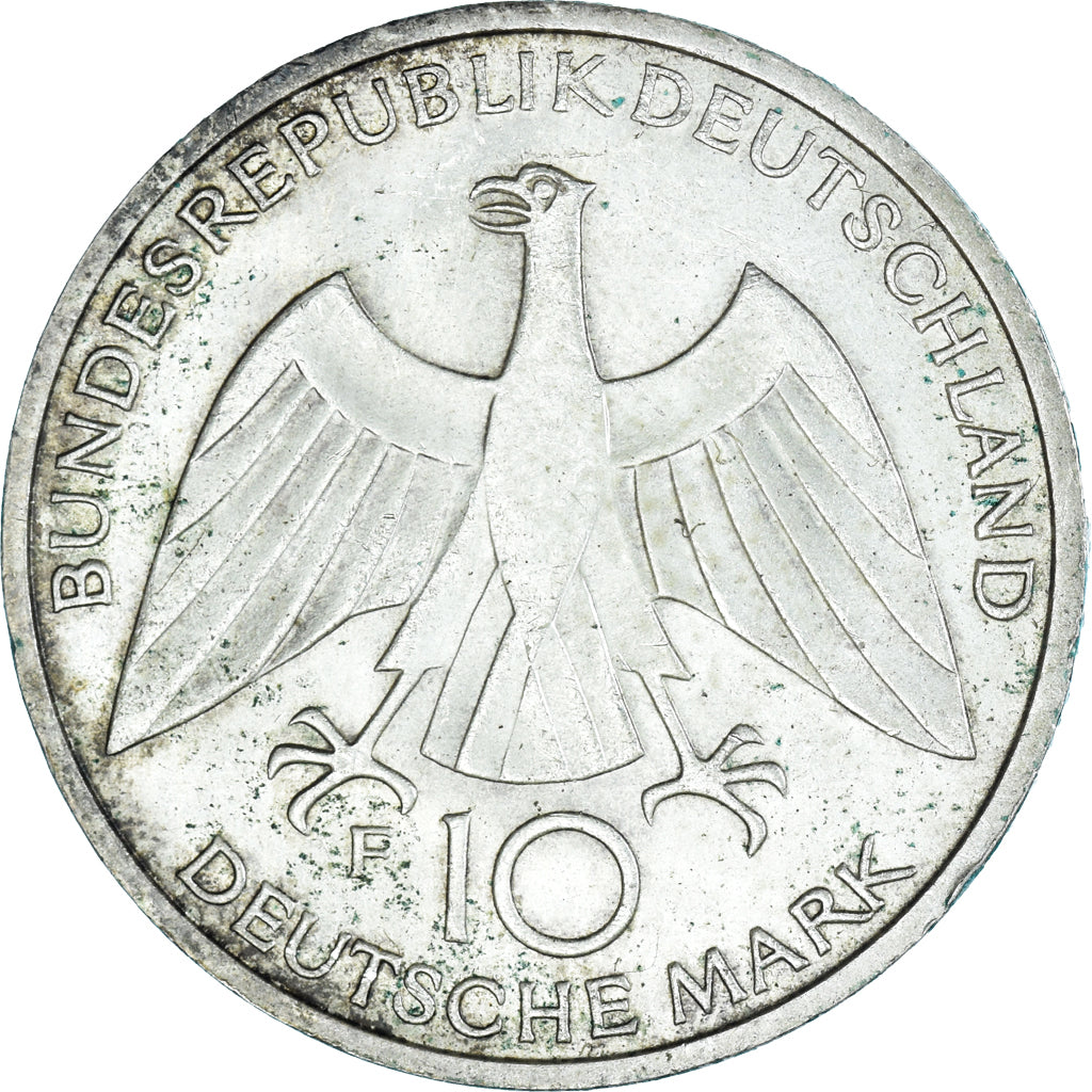 Coin, GERMANY - FEDERAL REPUBLIC, 10 Mark, 1972, Stuttgart, EF(40-45), Silver