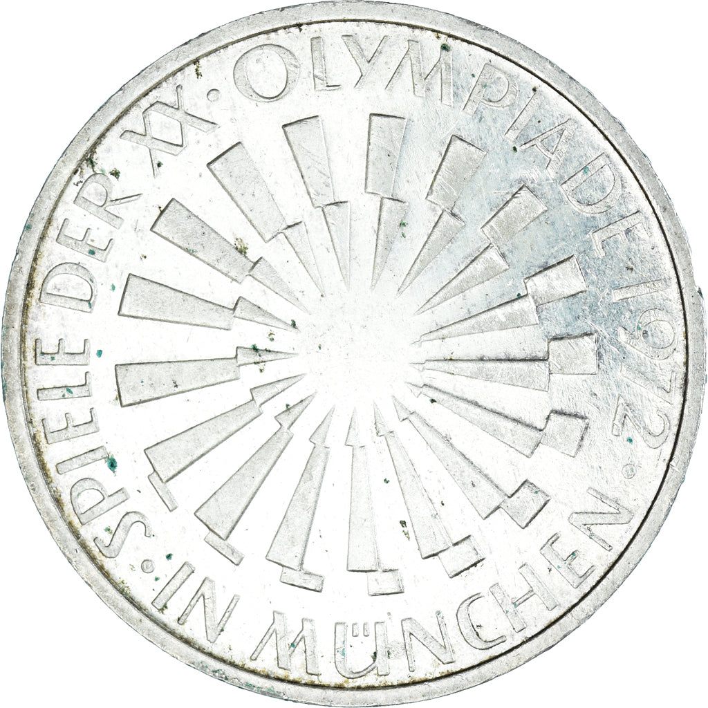 Coin, GERMANY - FEDERAL REPUBLIC, 10 Mark, 1972, Stuttgart, EF(40-45), Silver