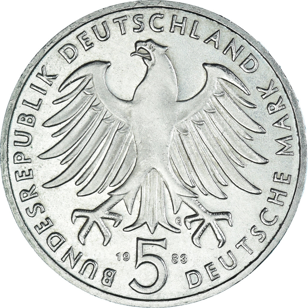Coin, GERMANY - FEDERAL REPUBLIC, 5 Mark, 1983, Karlsruhe, Germany, MS(63)