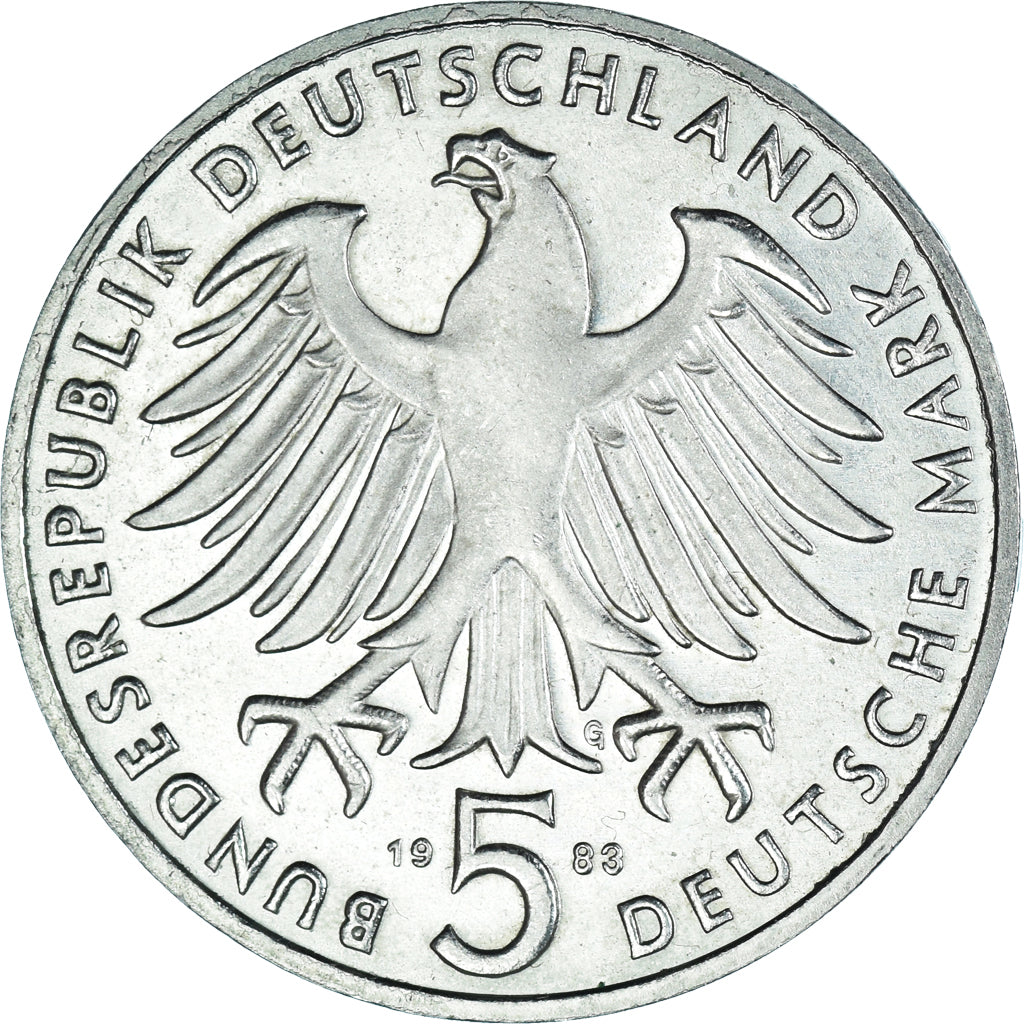 Coin, GERMANY - FEDERAL REPUBLIC, 5 Mark, 1983, Karlsruhe, Germany, MS(63)