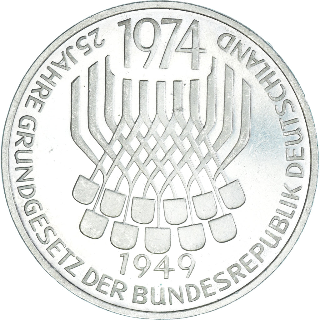 Coin, GERMANY - FEDERAL REPUBLIC, 5 Mark, 1974, Stuttgart, Germany, MS(63)